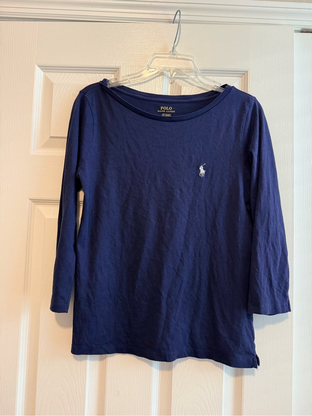 Polo by Ralph Lauren Navy Boatneck Quarter Sleeve Top